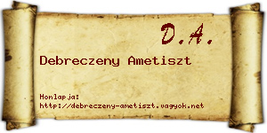 Debreczeny Ametiszt névjegykártya